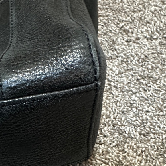 Aimee Kestenberg Bleecker Black Shimmer Leather Shoulder Bag - Picture 4 of 12